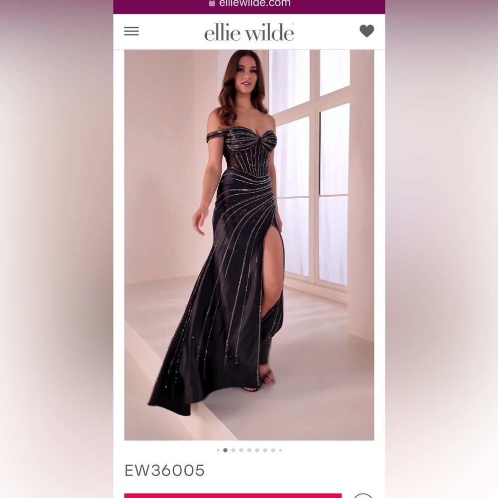 Ellie Wilde Elegant Black Gown with Silver Accents
